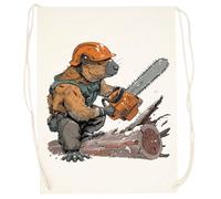 Zymbatee Travail Du Bois Est Plus Important Menuisier Sac D'entraînement Beige Avec Cordons De Serrage Unisexes