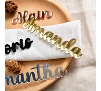 ZYMECH Lot de 80 marque-places personnalisés pour mariage, noms personnalisés, noms de lieux, étiquettes de nom d'invité, décoration de fête, calligraphie de mariage