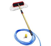 ZYMEN Brosse de Lavage de Voiture Flow-Thru - Accessoires de Voiture pour Le Lavage des camions, équipement de Lavage de Voiture - Balai à poussière pour Le Nettoyage des sols (Tuyau Flow-Thru+mop)