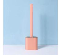 ZYMEN Brosses de Cuvette de Toilette de Salle de Bain, Brosse de Toilette Creative en Silicone à tête Plate et Flexible avec Support de séchage de Salle de Bain/Type de Sol-Rose Commemoration Day