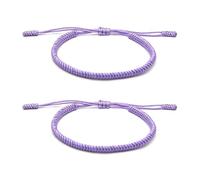 ZYMGUO 2 bracelets porte-bonheur tibétains+cadeau bouddhiste!- Fait main.Ajustable à votre poignet. Pour hommes et femmes. Bracelets d'amitié en tissu tressé-Style Tibet-Bracelet réglable (7)