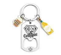 ZYMGUO Cadeau Collègue Porte-clés Super Collègue Papa Papy Tonton Parrain Frère Cousin Cadeaux Noel Noël Anniversaire Cadeau Fête des Pères Porte-clés ouvre-bouteille (collègue)