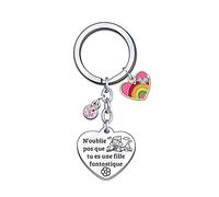ZYMGUO Cadeau Fille, 'N'oublie Pas Que Tu Es Une Fille Fantastique', Porte-clés Inspirant Charms, Idée Cadeau Anniversaire