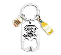 ZYMGUO Cadeau Gendre Porte-clés Super Gendre Papa Papy Tonton Parrain Frère Cousin Cadeaux Noel Noël Anniversaire Cadeau Fête des Pères Porte-clés ouvre-bouteille (Gendre)