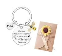 ZYMGUO Cadeau Maitresse D'école,Cadeau Maitresse D'école Fin D'année,Merci Maitresse Cadeau,Original Idee Porte Clef Maîtresse, Cadeau Atsem,Cadeau Noel Maitresse D'école,Cadeau Professeur