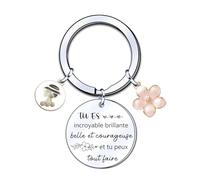 ZYMGUO Porte Clé Femme Courage - Cadeau Fille Amie Soeur Noël - Motivation et Encouragement - Persévérance (0)