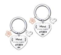 ZYMGUO Porte Clé pour Atsem et Maitresse D'école - Cadeau de Fin D'année Maternelle