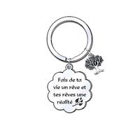 ZYMGUO Porte-clés pour Amitié - Cadeau Femme/Homme - Fais de Ta Vie un Rêve et Tes Rêves une Réalité