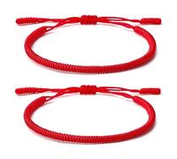 ZYMGUO Une paire de Bracelet Tibétain Porte Bonheur + Cadeau Bouddhiste! Taille ajustable Tressé à la Main en Corde. Fil Pour Poignet Homme et Femme. Ficelle chance d'Amitié (1)