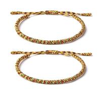 ZYMGUO Une paire de Bracelet Tibétain Porte Bonheur + Cadeau Bouddhiste! Taille ajustable Tressé à la Main en Corde. Fil Pour Poignet Homme et Femme. Ficelle chance d'Amitié (3)