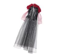 ZYMIADOU Bandeau Jour des morts avec roses et couronnes pour Halloween, costume mexicain, bandeau à fleurs pour adultes, femmes, filles, couronnes, voiles