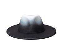 ZYMIADOU Beau chapeau haut-de-forme de couleur dégradée, cow-boy pour plein air pour soleil à large bord gentleman pour homme et femme chapeau haut-de-forme, Haut noir et blanc, Taille unique