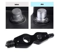 ZYMIADOU Brosse métallique multifonction pour bornes de batterie de voiture - Double tête - Double trou - Outil de nettoyage de la rouille