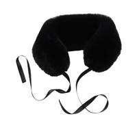 ZYMIADOU Cache-cou en peluche douce avec cravate réglable pour temps froid, écharpe tendance pour l'hiver, activités de plein air et utilisation au bureau, Noir , Childrens size 46cm