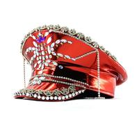 ZYMIADOU Chapeau à paillettes à rivets taille réglable militaires éblouissants pour hommes et femmes taille réglable militaires