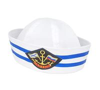 ZYMIADOU Chapeau blanc de capitaine de bateau marin pour adultes et enfants - Casquette marine marine - Tenue de fête de bateau de mer - Chapeaux de yacht pour hommes et femmes - Chapeaux pour fête en