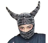 ZYMIADOU Chapeau cloche en corne noire pour femmes et filles, pour cosplay, Halloween, fête, vacances, chapeau d'hiver tricoté mignon