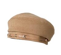 ZYMIADOU Chapeau d'artiste français en polyester avec lettre ornementale, chapeau habillé, noir café pour bérets kaki, chapeaux pour hommes et femmes, kaki, Taille unique