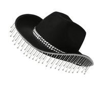 ZYMIADOU Chapeau de fête étincelant avec strass en cristal lourd pour enterrement de vie de jeune fille, acteur, actrice, cowboy chapeaux pour femmes, enfants, hommes en vrac western
