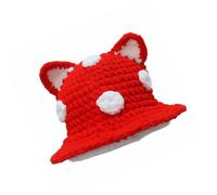 ZYMIADOU Chapeau de pêcheur multi-usage en peluche avec oreilles amusantes pour l'hiver - Seau à champignons chaud - Coupe-vent pour femme et fille - Accessoire d'Halloween