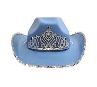 ZYMIADOU Chapeau de porc étincelant avec strass en cristal lourd pour enterrement de vie de jeune fille, pour acteur, actrice, cowgirl