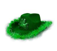 ZYMIADOU Chapeau de rodéos classique Homburg à paillettes Panama Boyfriend Top Rodéos Costume pour les réunions en plein air Chapeau de la Saint-Patrick