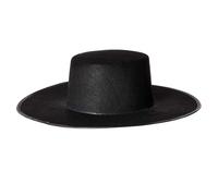 ZYMIADOU Chapeau léger à large bord pour cosplay, film amusant, carnaval, fête pour adulte, haut plat pour femme, bord large court