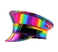 ZYMIADOU Chapeau marin scintillant tendance en cuir synthétique pour carnaval, fête, festival, scène pour événement à thème, festival de musique