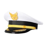 ZYMIADOU Chapeau réglable à large bord pour adulte, uniforme de cosplay, aviation, équipages pour hommes et femmes, jeu de rôle, enterrement de vie de jeune fille, déguisement