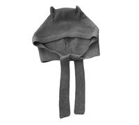 ZYMIADOU Chapeau tendance avec oreilles pour la randonnée, le camping, bonnet en tricot de couleur unie, chapeau fantaisie pour sports de plein air et chapeaux décontractés pour homme, gris foncé