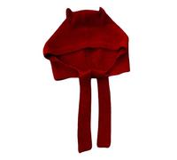 ZYMIADOU Chapeau tendance avec oreilles pour la randonnée, le camping, bonnet en tricot de couleur unie, chapeau fantaisie pour sports de plein air et chapeaux décontractés pour homme, Rouge, Taille