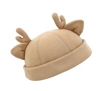 ZYMIADOU Chapeau vintage de Noël décontracté sans bord réglable en bois de cerf oreilles tête de mort corne de renne pour femelle, mâle, bonnets pour enfants