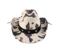 ZYMIADOU Chapeaux de cowboy à motif de vache résistants à l'usure pour les bals, banquets, fête, cowboy ethnique, adulte, adolescent, prenant des photos, Fedoras, femmes, tendance, large bords, femmes