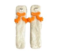 ZYMIADOU Chaussettes d'hiver pelucheuses pour femmes et filles - Douces et chaudes - Décontractées - Pour la maison ou le sommeil - Cadeau pour femme, Série Big Hand Blanc, Taille unique