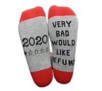 ZYMIADOU Chaussettes en coton de couleur contrastée pour homme et femme Inscription amusante 2020 Very Bad Would Like Lettres imprimées Nouveauté Chaussette If You Can Read This Socks, Rouge, Taille