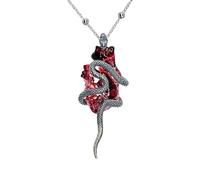 ZYMIADOU Collier vintage avec pendentif en forme de cœur serpent gothique - Chaîne réglable - Accessoire de romance sombre - Bijou unisexe foncé, taille unique, Comme décrit, Comme décrit.