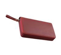 ZYMIADOU Couvertures en cuir pour ordinateur portable avec fente élastique pour stylo de 18 x 9 cm, étui fait à la main, organiseurs d'affaires pour les professionnels, rouge vin