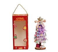 ZYMIADOU Décorations classiques en peluche pour sapin de Noël - Figurine miniature en pin pour salon, chambre à coucher et bureau - Ornement d'arbre de Noël
