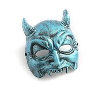 ZYMIADOU Demi-visage effrayant en forme de diable pour carnaval, Halloween, bal masqué, cosplay, hommes et femmes, résine