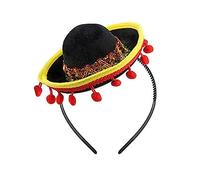 ZYMIADOU Dia De Muertos Chapeau Sombrero Bandeau Mexicains Festival Costume Bandeau Facile à Porter pour Adultes Enfants Animaux de Compagnie Décorations de Fête à Thème Mexicains