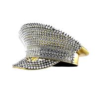 ZYMIADOU Durabilité Chapeau unisexe avec strass étincelants Rivet Militaires Confortable pour les fêtes et festivals Chapeau tendance unisexe