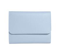 ZYMIADOU Élégant portefeuille court pour femme, grand espace, poche multifonctionnelle pour cartes, espèces et pièces de monnaie, petit sac à main en cuir synthétique pour tous les jours, bleu, Beauté