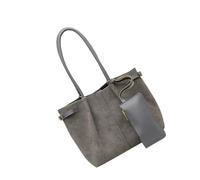 ZYMIADOU Grand sac à bandoulière léger sous les aisselles en tissu suède fonctionnel pour un usage quotidien Sac en daim de qualité supérieure pour femme, gris, One Size
