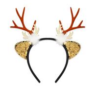 ZYMIADOU Holiday Spirits Serre-tête en bois de renne Blanc Accessoire de vacances Serre-tête en bois de renne blanc Pour costumes Costumes Matériaux doux et confortables