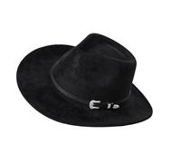 ZYMIADOU Homburg Chapeau haut de forme léger et respirant avec boucle argentée unique, Noir , Taille unique