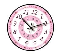 ZYMIADOU Horloge murale de 20,3 cm pour enfants - Éducation précoce - Apprentissage de l'heure avec chiffres faciles à lire - Gestion du temps - Éducation précoce
