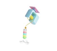 ZYMIADOU Jouet interactif à suspendre pour chats avec clochettes corde élastique à plumes pour soulager le stress ABS divertissement intérieur balançoire pour chats