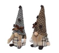 ZYMIADOU Lot de 2 nains en peluche sur le thème du café - Décoration pour stations de maison - Elfes nains - Figurines de collection - Poupées en peluche
