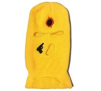 ZYMIADOU Mode complet 3 trous Ski Knit Adulte brodé Chaud Tricot Full pour Sports de plein air Casquettes tricotées pour hommes pour femmes filles Bonnets à franges pour bébé garçon Caplet pour fille