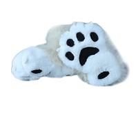 ZYMIADOU Pantoufles en peluche pour la maison d'hiver - Chaussures d'intérieur - Animaux japonais - Accessoires de costume de cosplay pour adultes - Bottes d'animaux pour femmes et enfants, Riz Blanc
